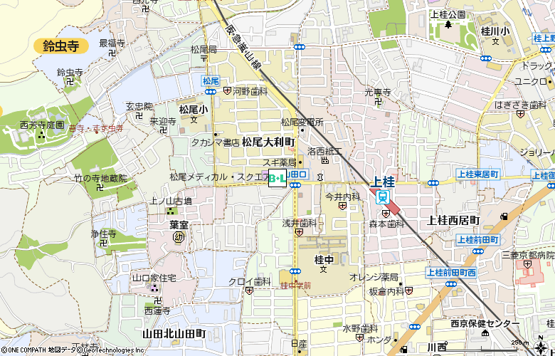 上桂コンタクト付近の地図